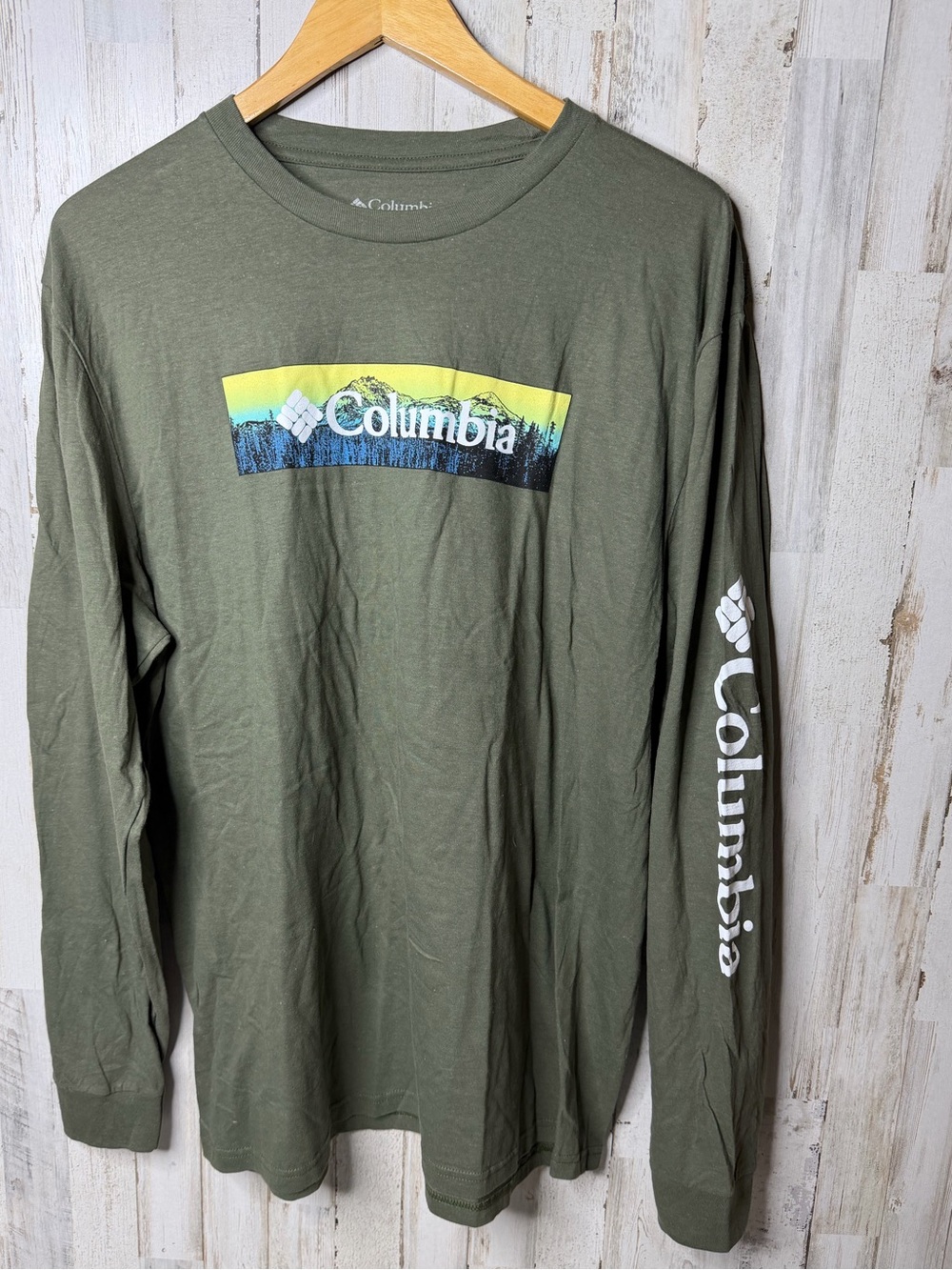 Columbia Men's Olive Long Sleeve Logo Tee
